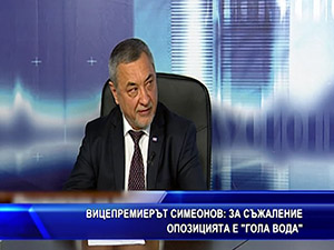 Вицепремиерът Симеонов: За съжаление опозицията е “гола вода“