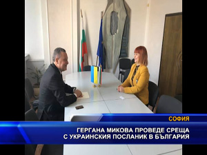 Гергана Микова проведе среща с посланика на Украйна в България